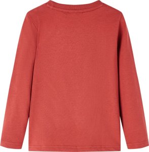 vidaXL Koszulka dziecięca z długimi rękawami, w małpki, palona czerwień, 128 2
