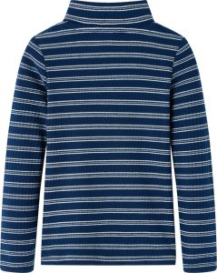 vidaXL Koszulka dziecięca z długimi rękawami, w paski, granatowa, 128 2