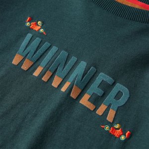 vidaXL Koszulka dziecięca z długimi rękawami, Winner, ciemna zieleń, 128 4
