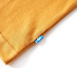 vidaXL Koszulka dziecięca z długimi rękawami, z dinozaurem, ciemna ochra, 128 5