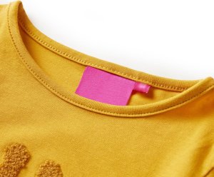 vidaXL Koszulka dziecięca z długimi rękawami, z jelonkiem, ciemna ochra, 128 3