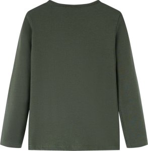 vidaXL Koszulka dziecięca z długimi rękawami, z kotem, khaki, 104 2