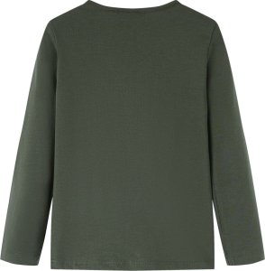 vidaXL Koszulka dziecięca z długimi rękawami, z kotem, khaki, 116 2