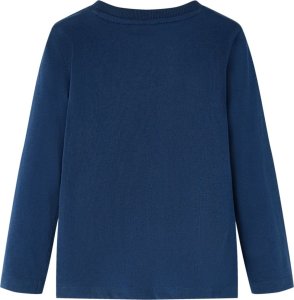 vidaXL Koszulka dziecięca z długimi rękawami, z niedźwiedziem, granatowa, 128 2