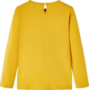 vidaXL Koszulka dziecięca z długimi rękawami, z ptaszkiem, ciemna ochra, 104 2