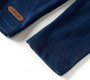 vidaXL Koszulka dziecięca z długimi rękawami, z niedźwiedziem, granatowa, 92 5