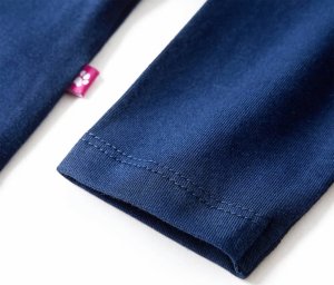 vidaXL Koszulka dziecięca z długimi rękawami, z ptaszkiem, granatowa, 92 7