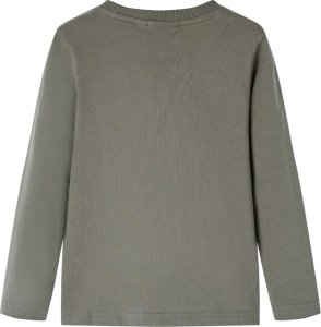 vidaXL Koszulka dziecięca z długimi rękawami, z samochodem, khaki, 104 2