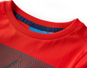 vidaXL Koszulka dziecięca z długimi rękawami, z rowerem, czerwona, 104 3