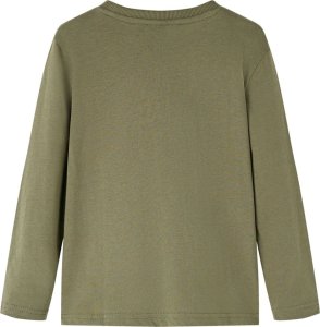 vidaXL Koszulka dziecięca z długimi rękawami, z rowerem, khaki, 104 2