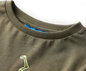 vidaXL Koszulka dziecięca z długimi rękawami, z rowerem, khaki, 104 3