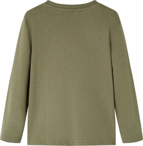 vidaXL Koszulka dziecięca z długimi rękawami, z rowerem, khaki, 116 2