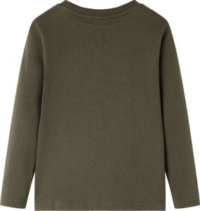 vidaXL Koszulka dziecięca z długimi rękawami, z terenówką, khaki, 116 2