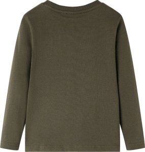 vidaXL Koszulka dziecięca z długimi rękawami, z terenówką, khaki, 92 2