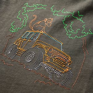 vidaXL Koszulka dziecięca z długimi rękawami, z terenówką, khaki, 92 4