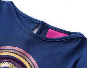 vidaXL Koszulka dziecięca z długimi rękawami, z tęczą, granatowa, 128 3