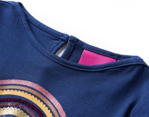 vidaXL Koszulka dziecięca z długimi rękawami, z tęczą, granatowa, 92 3