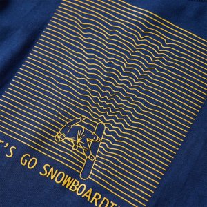 vidaXL Koszulka dziecięca z długimi rękawami, ze snowboardem, granatowa, 128 4