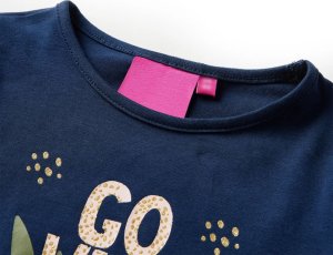 vidaXL Koszulka dziecięca z długimi rękawami, zwierzęcy nadruk, granat, 128 3