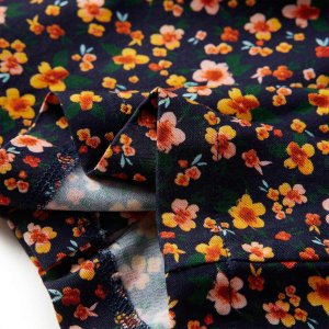 vidaXL Koszulka dziecięca ze stójką kwiatowy nadruk, granatowa, 116 6