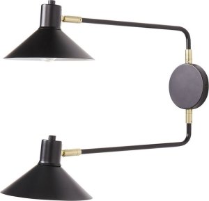 Kinkiet Beliani Lampa ścienna metalowa 2-punktowa czarna KADASSA 5