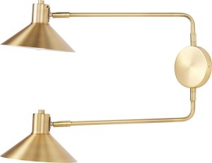 Kinkiet Beliani Lampa ścienna metalowa 2-punktowa złota KADASSA 4