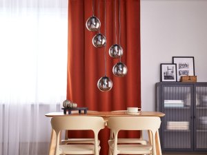 Lampa wisząca Beliani Lampa wisząca szklana 5-punktowa czarna NOEL 2