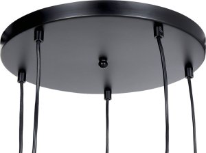 Lampa wisząca Beliani Lampa wisząca szklana 5-punktowa czarna NOEL 4