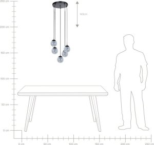 Lampa wisząca Beliani Lampa wisząca szklana 5-punktowa czarna NOEL 7