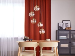 Lampa wisząca Beliani Lampa wisząca szklana 5-punktowa złota NOEL 3