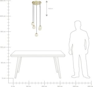 Lampa wisząca Beliani Lampa wisząca szklana 5-punktowa złota NOEL 8