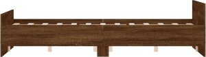 vidaXL Rama łóżka z wezgłowiem i zanóżkiem, brązowy dąb, 140x190 cm 5