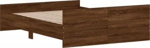 vidaXL Rama łóżka z wezgłowiem i zanóżkiem, brązowy dąb, 140x190 cm 6