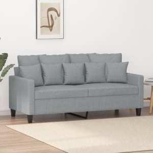 vidaXL Sofa 2-osobowa, jasnoszara, 140 cm, tapicerowana tkaniną Lumarko! 1