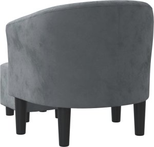 vidaXL Fotel klubowy z podnóżkiem, ciemnoszary, obity aksamitem 5