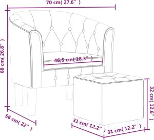vidaXL Fotel klubowy z podnóżkiem, ciemnoszary, obity aksamitem 8