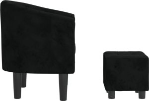 vidaXL Fotel klubowy z podnóżkiem, czarny, obity aksamitem 4
