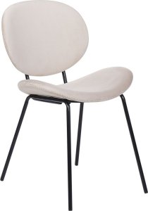 Beliani Zestaw 2 krzeseł do jadalni welurowy beżowy LUANA 2