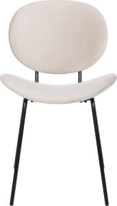 Beliani Zestaw 2 krzeseł do jadalni welurowy beżowy LUANA 3