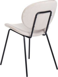 Beliani Zestaw 2 krzeseł do jadalni welurowy beżowy LUANA 4