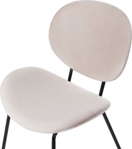 Beliani Zestaw 2 krzeseł do jadalni welurowy beżowy LUANA 5