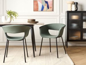 Beliani Zestaw 2 krzeseł do jadalni zielony ELMA 2