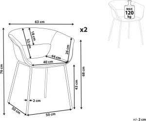 Beliani Zestaw 2 krzeseł do jadalni zielony ELMA 9