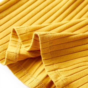 vidaXL Koszulka dziecięca z długimi rękawami, prążkowana, ciemna ochra, 92 6