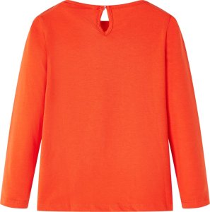 vidaXL Koszulka dziecięca z długimi rękawami, ptak, ciemnopomarańczowa, 116 2