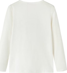 vidaXL Koszulka dziecięca z długimi rękawami, serce z cekinów, ecru, 104 2