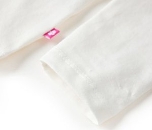 vidaXL Koszulka dziecięca z długimi rękawami, serce z cekinów, ecru, 104 5