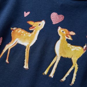 vidaXL Koszulka dziecięca z długimi rękawami, w jelonki, granatowa, 92 4