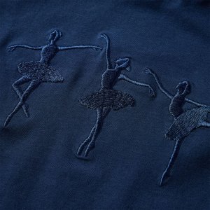 vidaXL Koszulka dziecięca z długimi rękawami, w baletnice, granatowa, 104 4