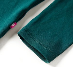 vidaXL Koszulka dziecięca z długimi rękawami, w jelonki, ciemna zieleń, 140 5